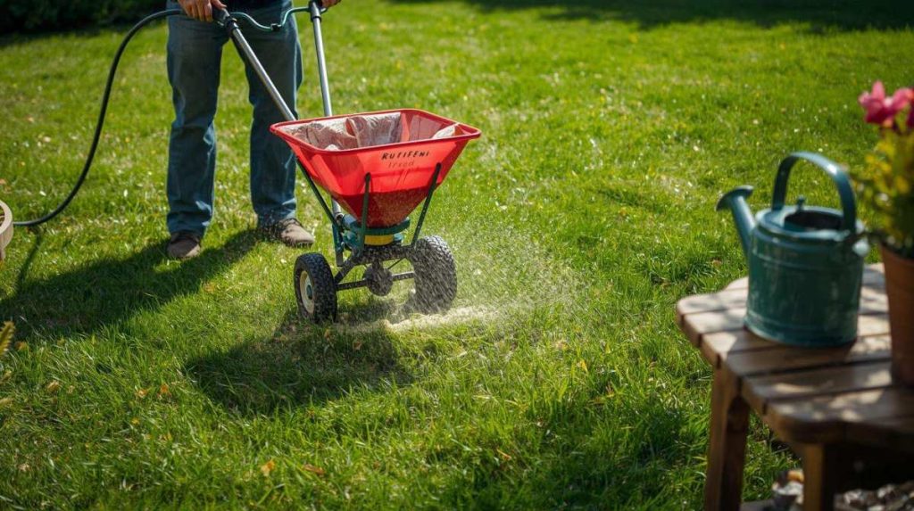 granular grub killer spreader application