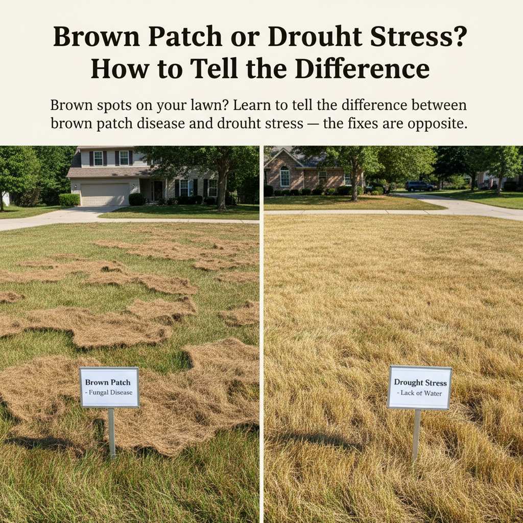 grub damage vs drought stress lawn