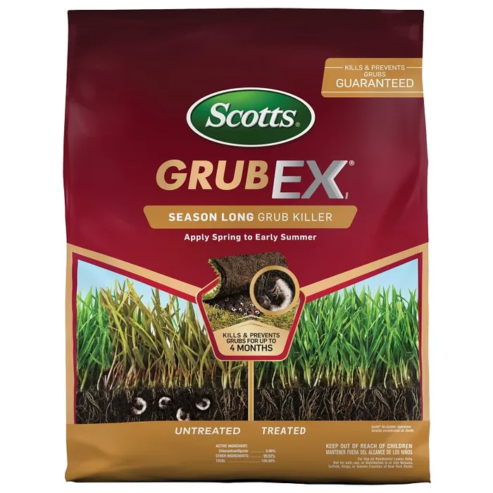 grubEx granular spreader application lawn
