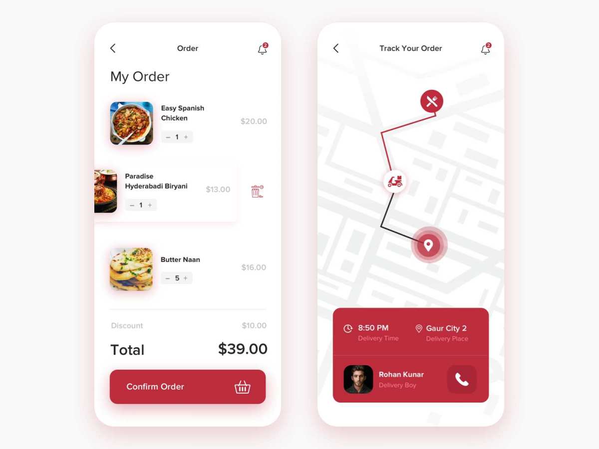 Grubhub order status screen