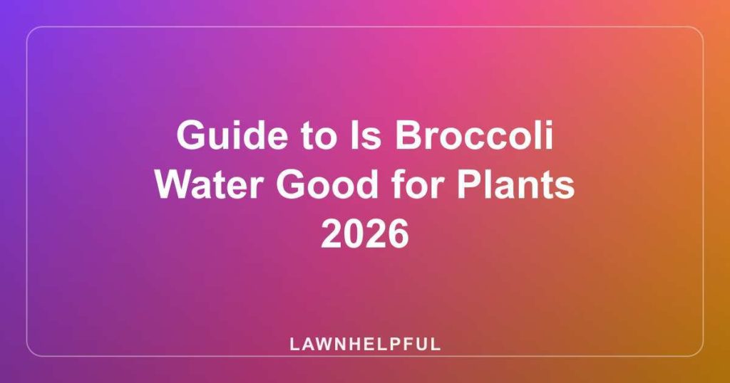 Guide to Is Broccoli Water Good for Plants 2026