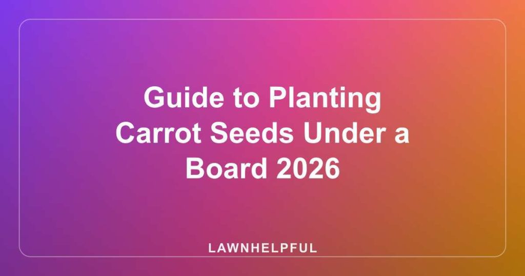 Guide to Planting Carrot Seeds Under a Board 2026