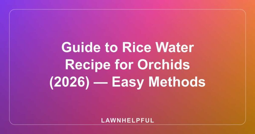 Guide to Rice Water Recipe for Orchids (2026) — Easy Methods