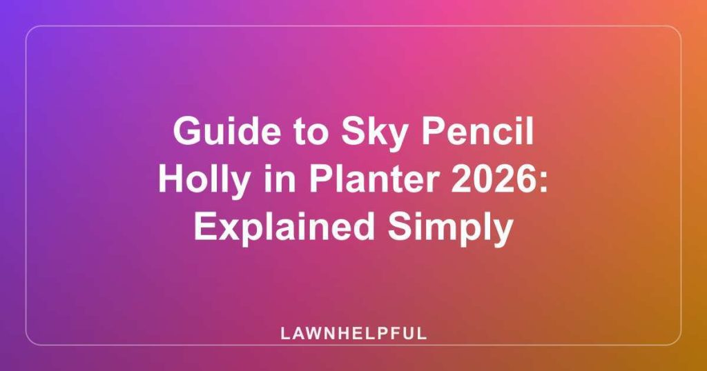 Guide to Sky Pencil Holly in Planter 2026: Explained Simply