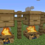 Minecraft bee hive with campfire below
