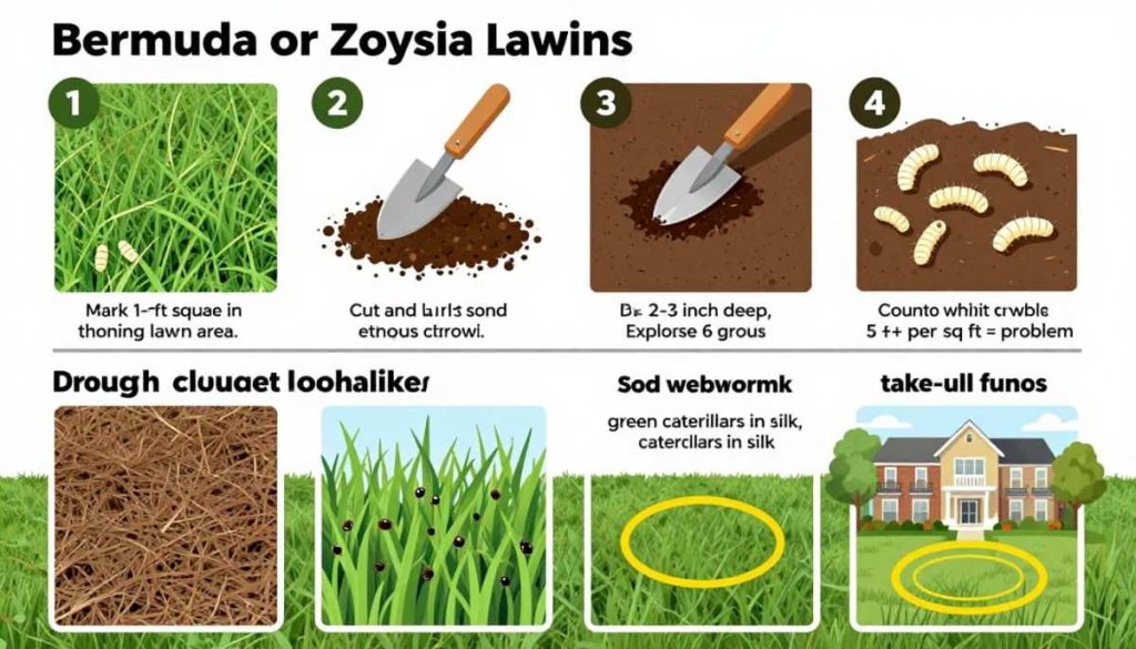 shovel test lawn grubs