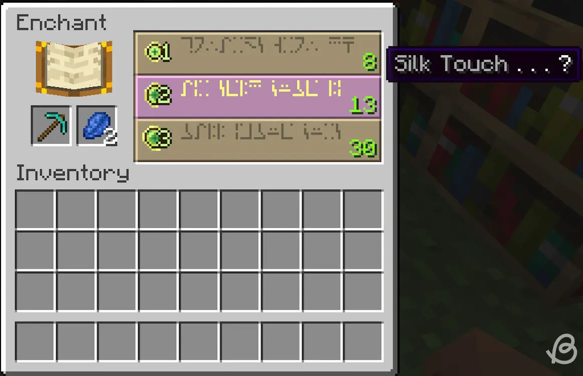 Silk Touch enchantment book Minecraft