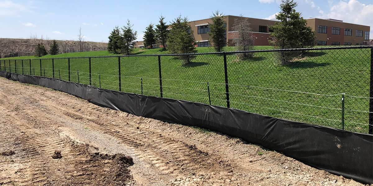 silt fence erosion control construction