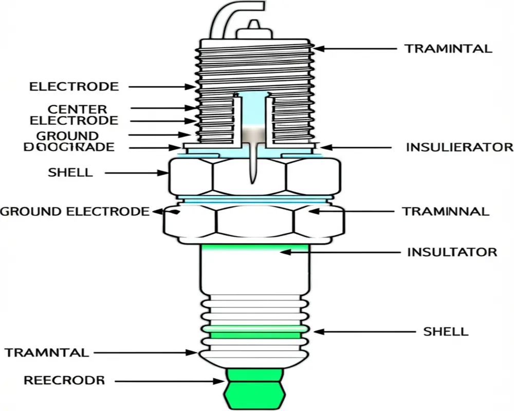 small engine spark plug close up