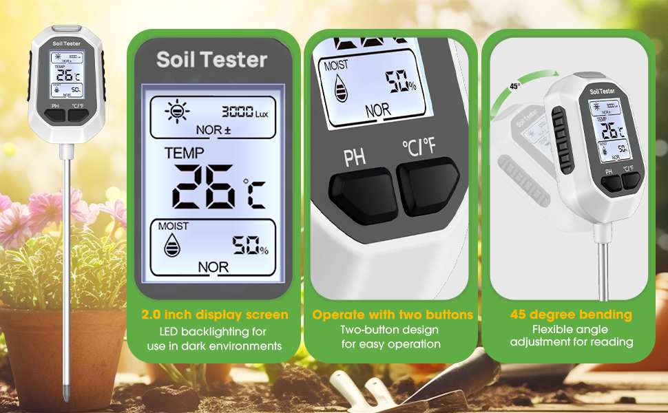soil thermometer measuring lawn temperature