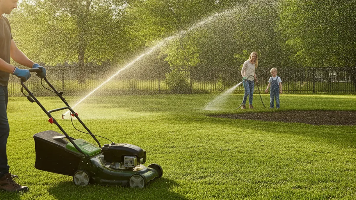 Step 3: Watering and Mowing for a Greener Future