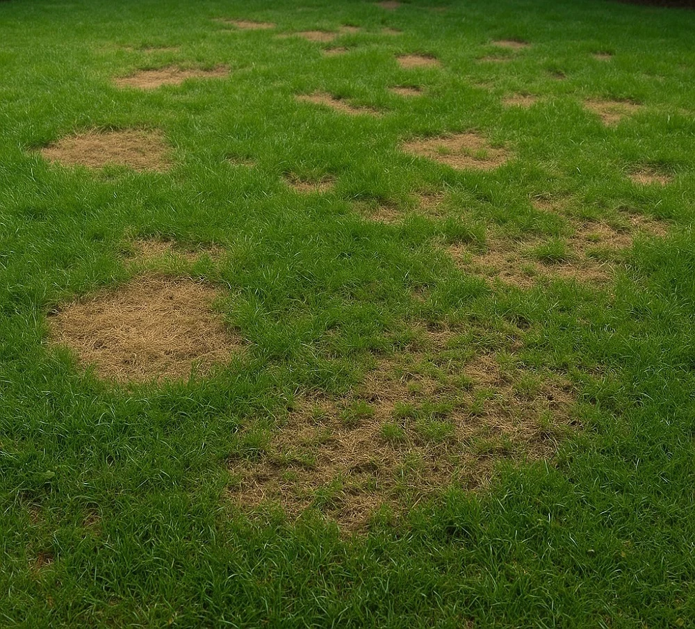 what does grass with grubs look like