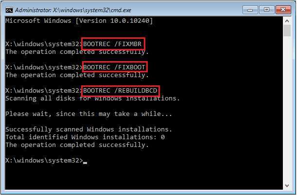 Windows Recovery Environment command prompt
