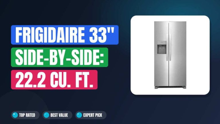 Frigidaire 33" Side-by-Side: 22.2 Cu. Ft. Smart Storage