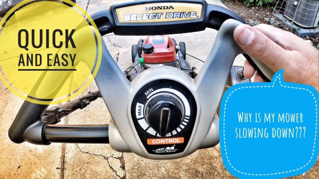How to adjust tension on self-propelled lawn mower?