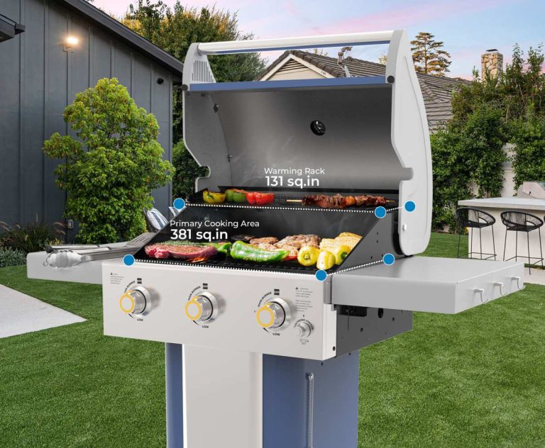 how much cooking space do i need on a gas grill