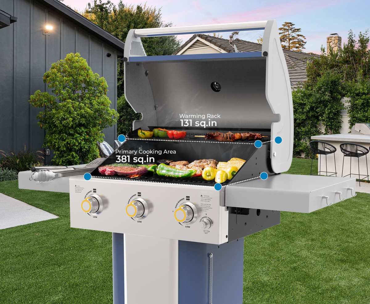 how much cooking space do i need on a gas grill