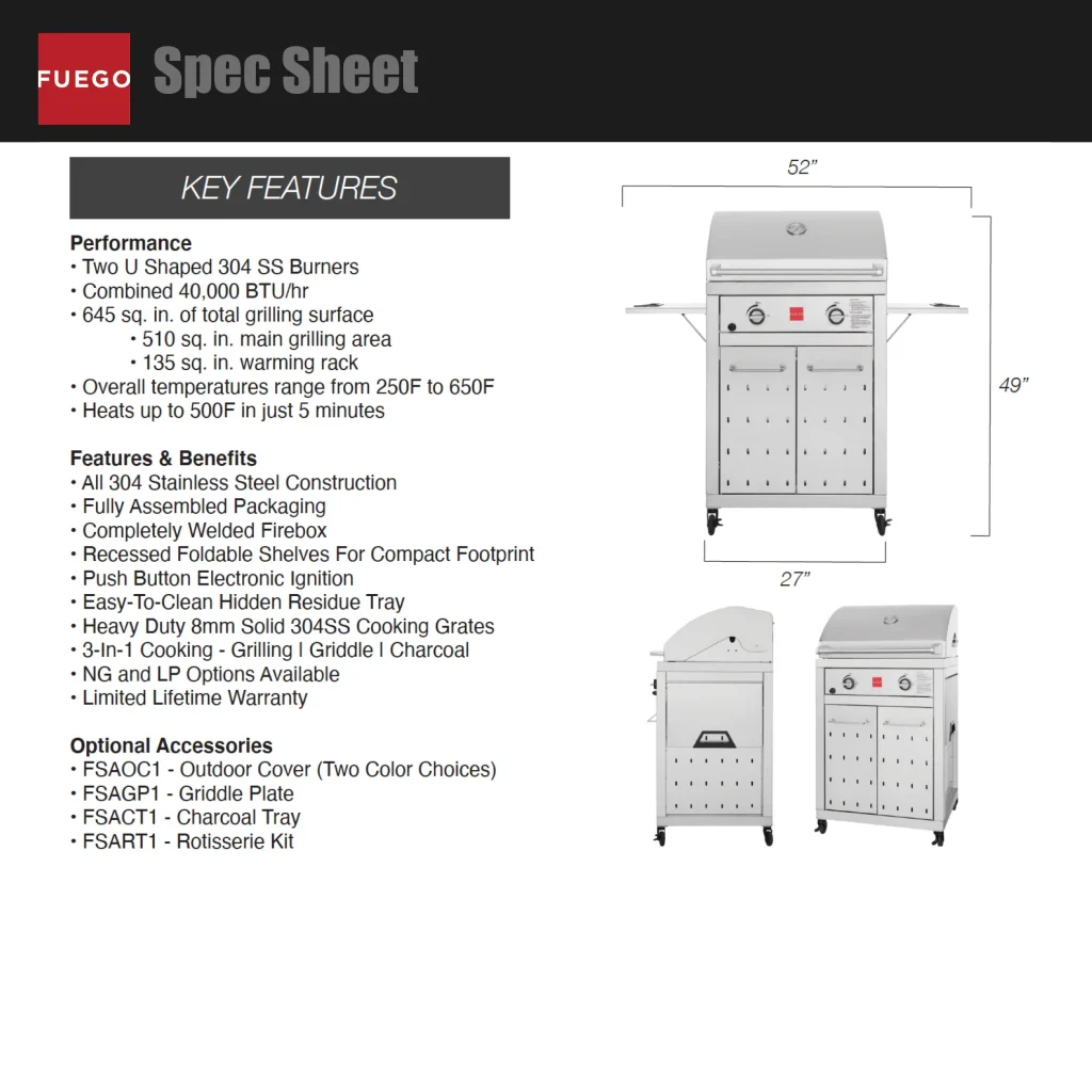 how to read gas grill specifications