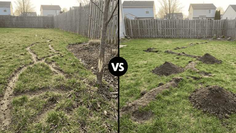 lawn damage patterns skunk raccoon armadillo